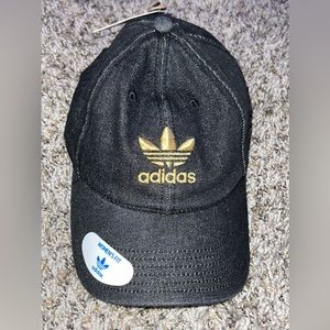 Brand new black denim adidas cap